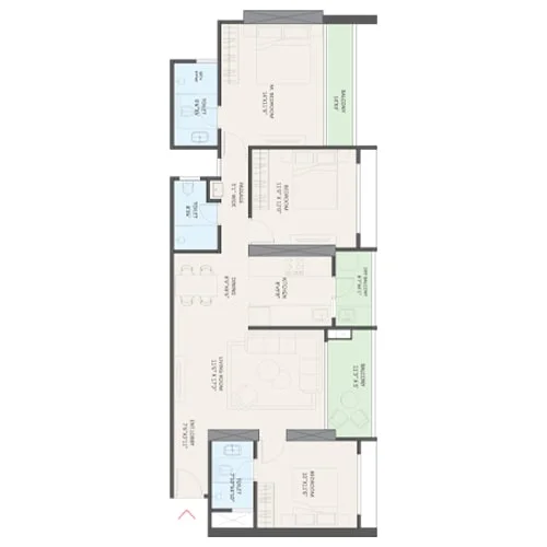 Sky Sanctum Wakad 3 BHK Floor Plan Image